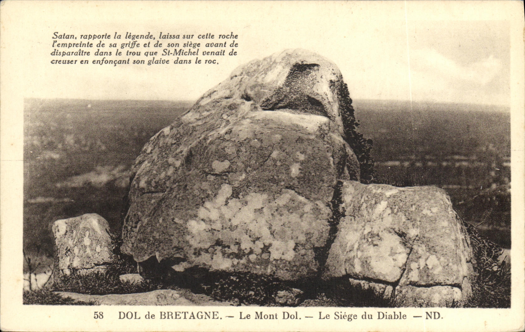 Le Mont Dol — Le Siège du Diable — ND. — DOL de BRETAGNE — n°58