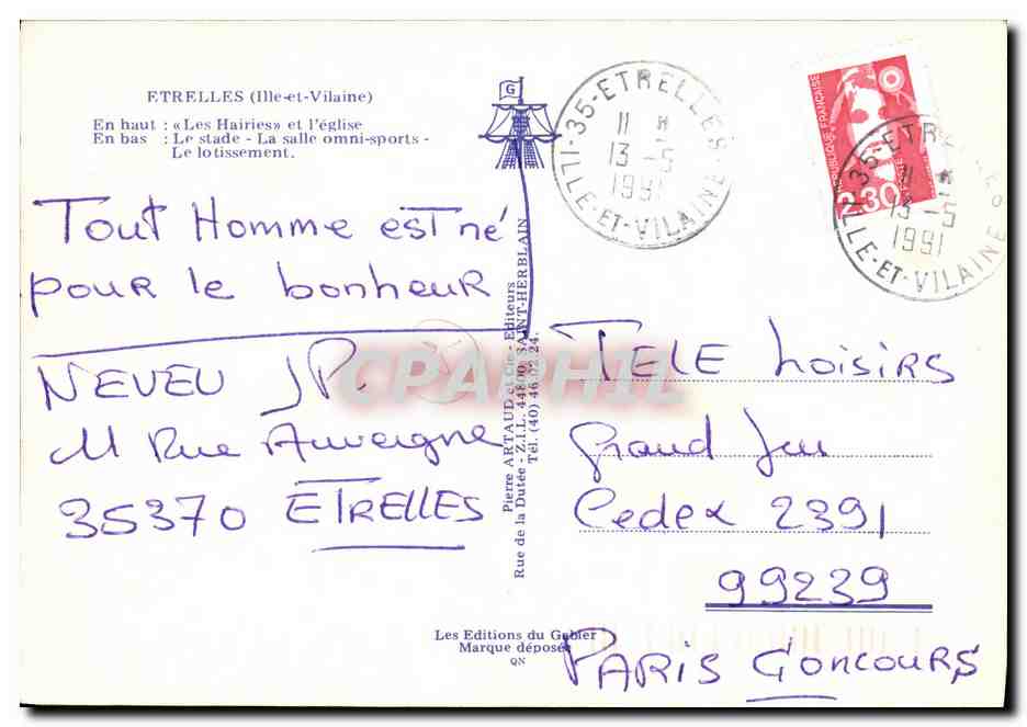 Etrelles — vue panoramique — Les Éditions du Gublier — Achterkant