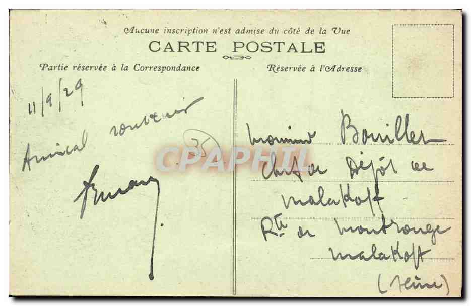 CPA Feins L Eglise et le Monument aux Morts Militaria — Verso