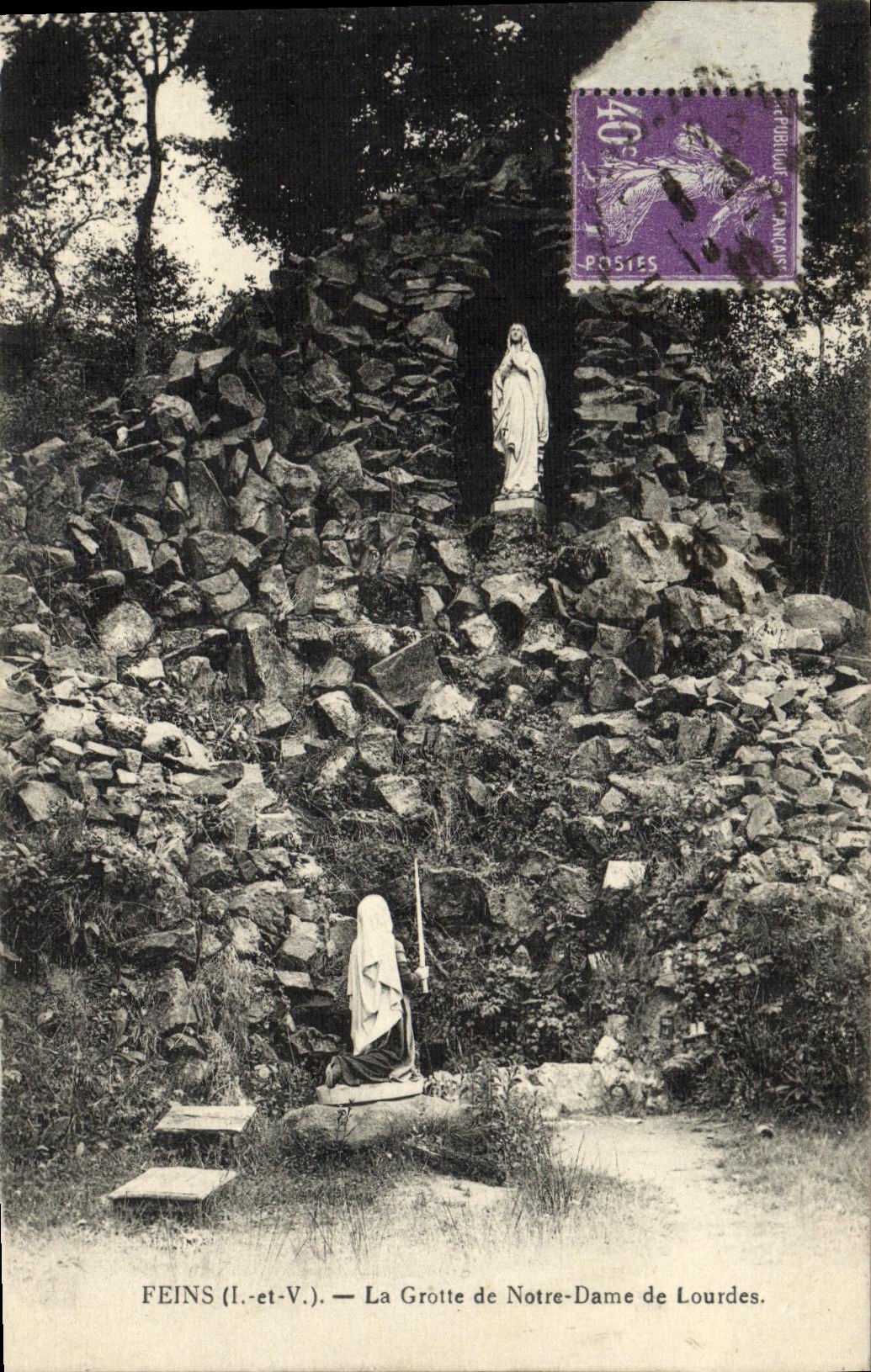 FEINS (Il.-et-V.). — La Grotte de Notre-Dame de Lourdes — Éditeur : Feins (Il.-et-V.)