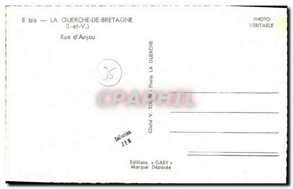 Rue d'Anjou — La Guerche-de-Bretagne — Edities Gaby — Achterkant
