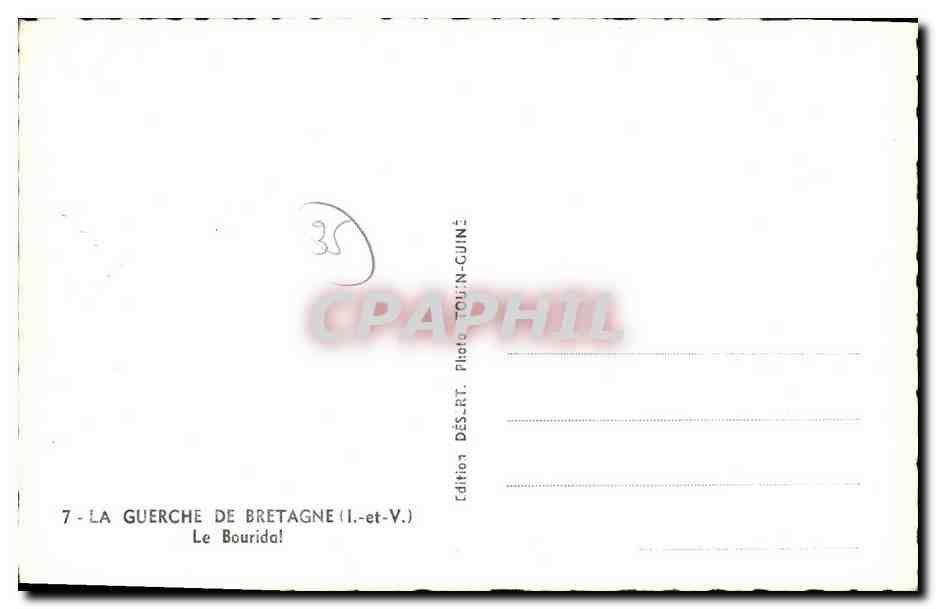 La Guerche-de-Bretagne — vue de la rue — Édition Touin-Cuine — Verso