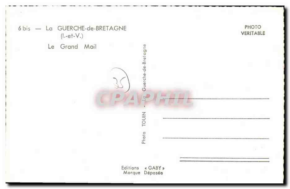 La Guerche-de-Bretagne — Le Grand Mail — Éditions Gaby — Verso