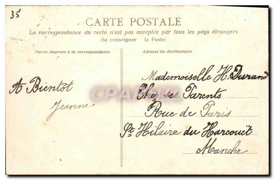 Fougères — Le Château (côté Sud) — Éditeur anonyme, n° 88 — Rückseite