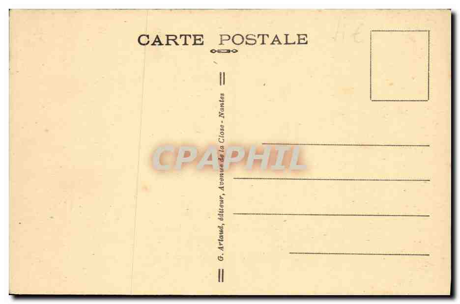 Fougeres — Porte Notre-Dame — G. Arland, éditeur Nantes — Verso