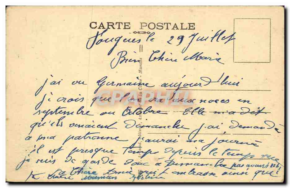 Fougeres — Vista general de las Torres Raoul, Surienne, Mélusine y del Gobelin — editor no identificado, n° 30 — Reverso