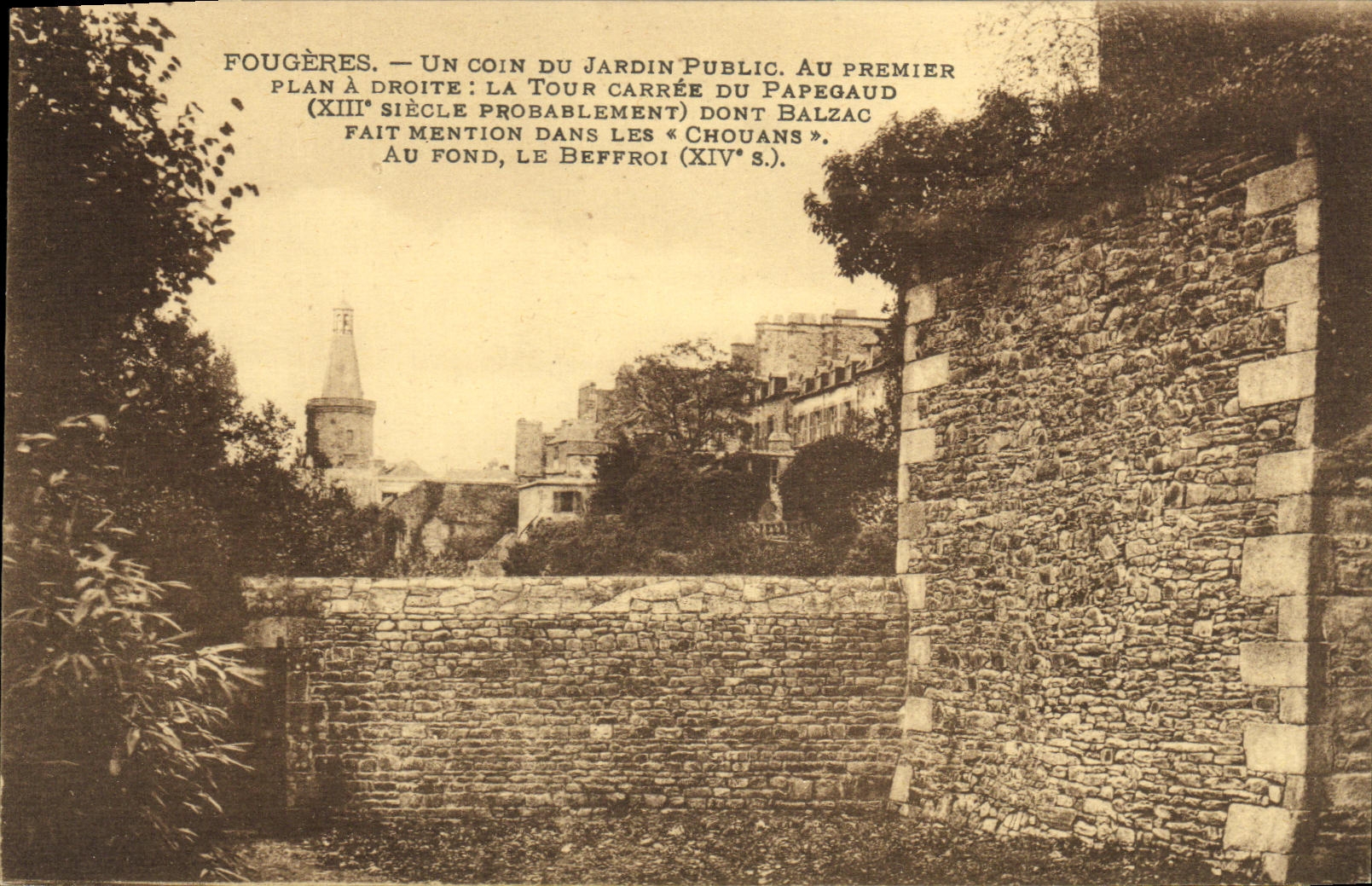 Fougères — Un coin du Jardin Public — éditeur inconnu, n° de série non visible