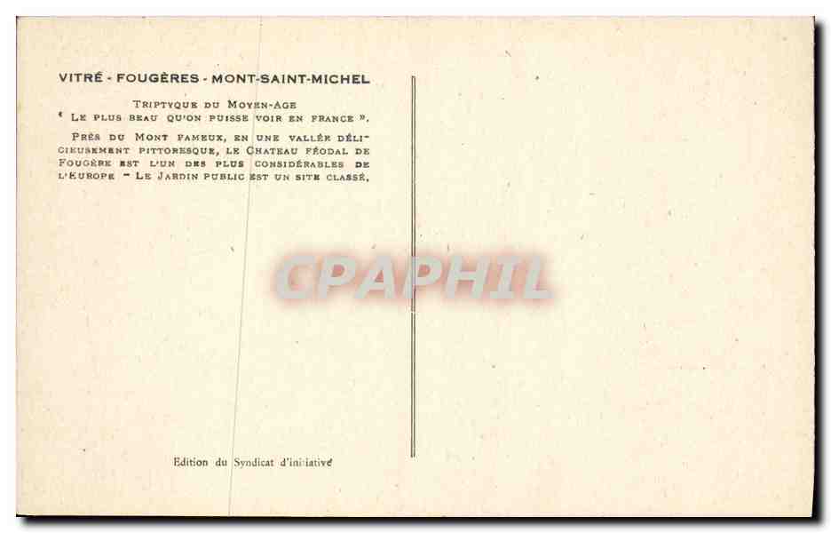 CPA Fougeres Le Theatre — Verso
