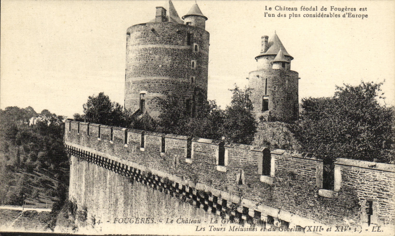 Fougères — Le Château — Les Tours Mélesines et du Gobelín (XIIIe et XIVe s.) — ÉÉ.