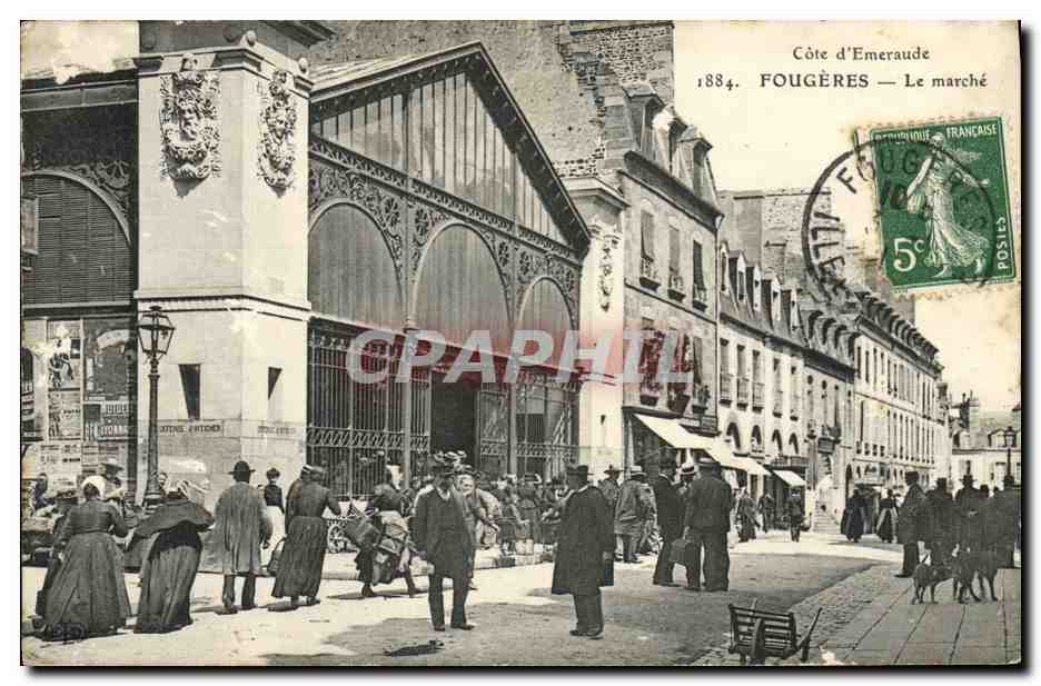 Fougères — Le marché — Côte d’Emeraude, 1884 - Anverso