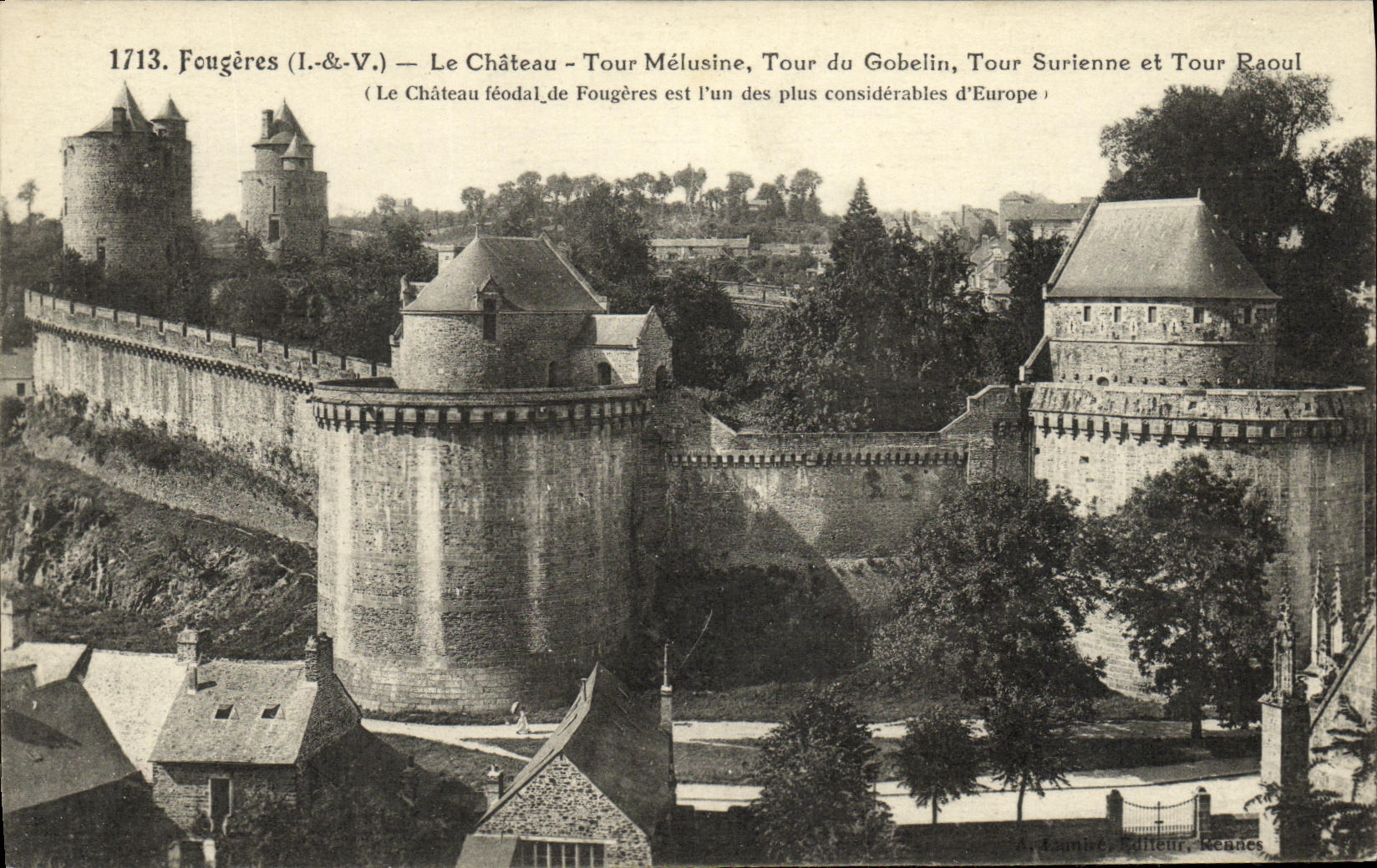 Fougères (I.-&-V.) — Das Schloss - Turm Méliusine, Turm Gobelin, Turm Surienne und Turm Raoul — Verleger: Émile Gilleur, Rennes