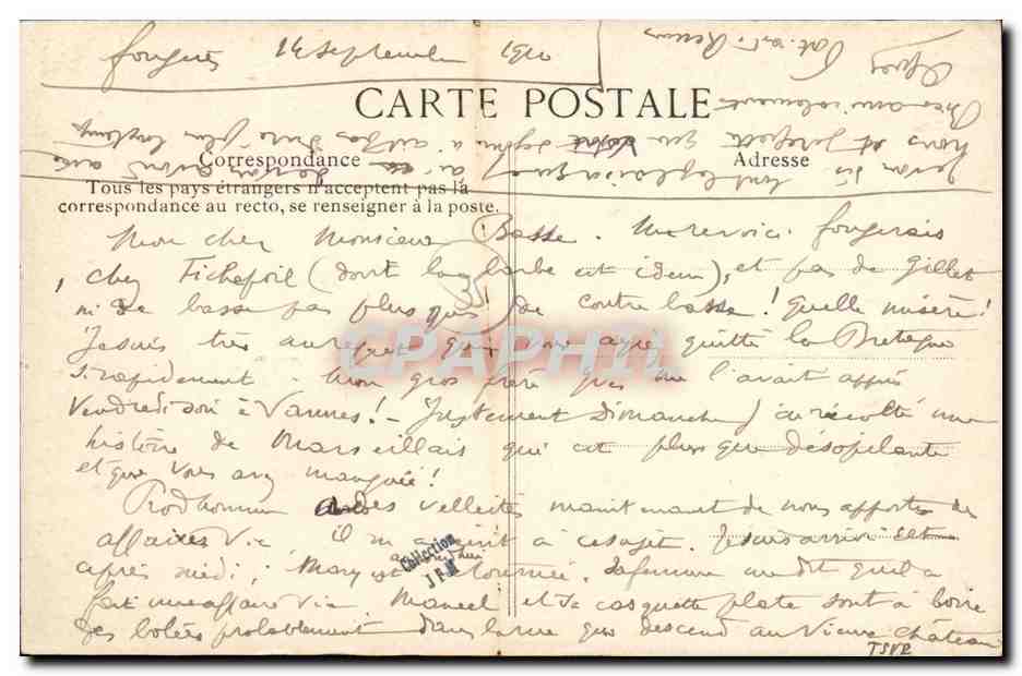 Fougères — Statua di Lariboisière e Scuola delle Giovani Donne — Editore Côte d’Émeraude — Verso