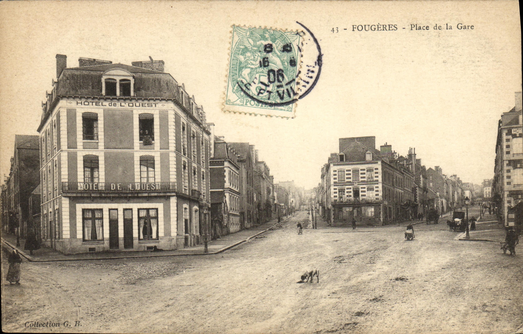 Fougeres - Plaza de la Estación — Hotel de l'Ouest — editor desconocido, n° 43