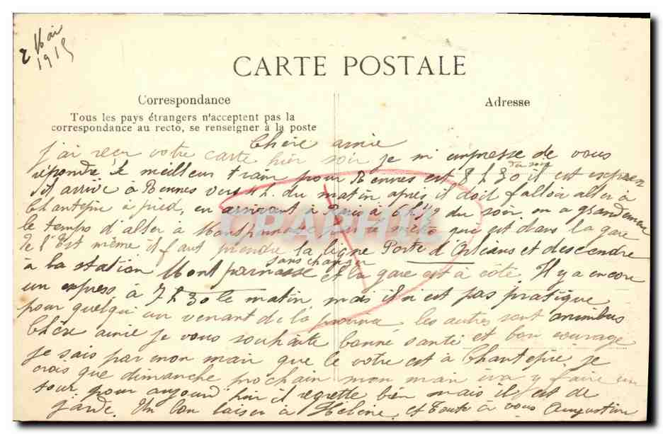 Fougères — Das Schloss - Turm der Gobelins und Große Pforte — unbekannter Verlag, Nr. 41 — Rückseite