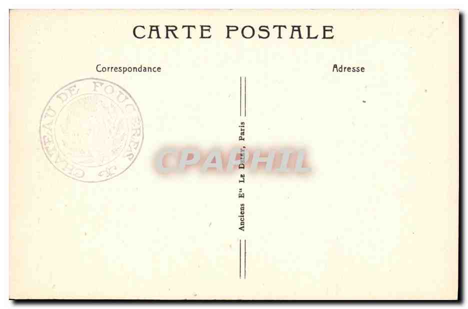 Fougères — 1er plan : Église St-Léonard, côte Nord (XV-XVIe s.) — Au fond, Ancienne Chapelle St-Nicolas (XI-XIIIe s.) détruite en 1865 — d'après Potel — Reverso