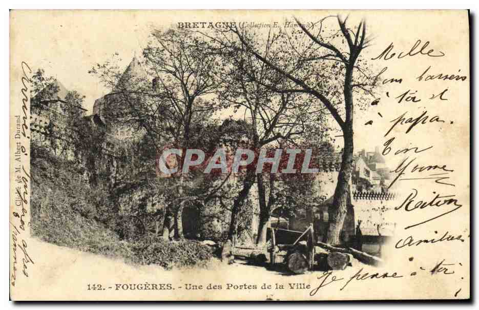 Antike Ansichtskarte Fougeres Eine der Tore der Stadt