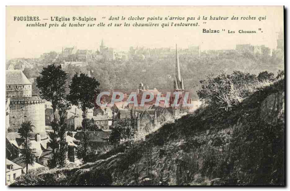 Fougères — L'Église Saint-Sulpice — citation de Balzac « Les Chouans »