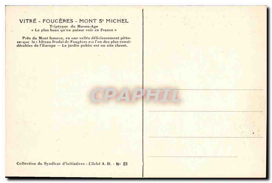 Fougères — L'Église Saint-Sulpice — citation de Balzac « Les Chouans » — Rückseite