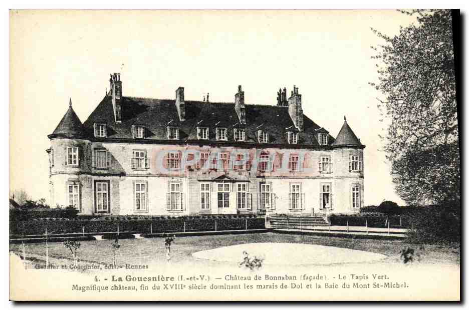 La Gouesnière (I.-et-V.) — Château de Bonnabane (façade) — Le Tapis Vert