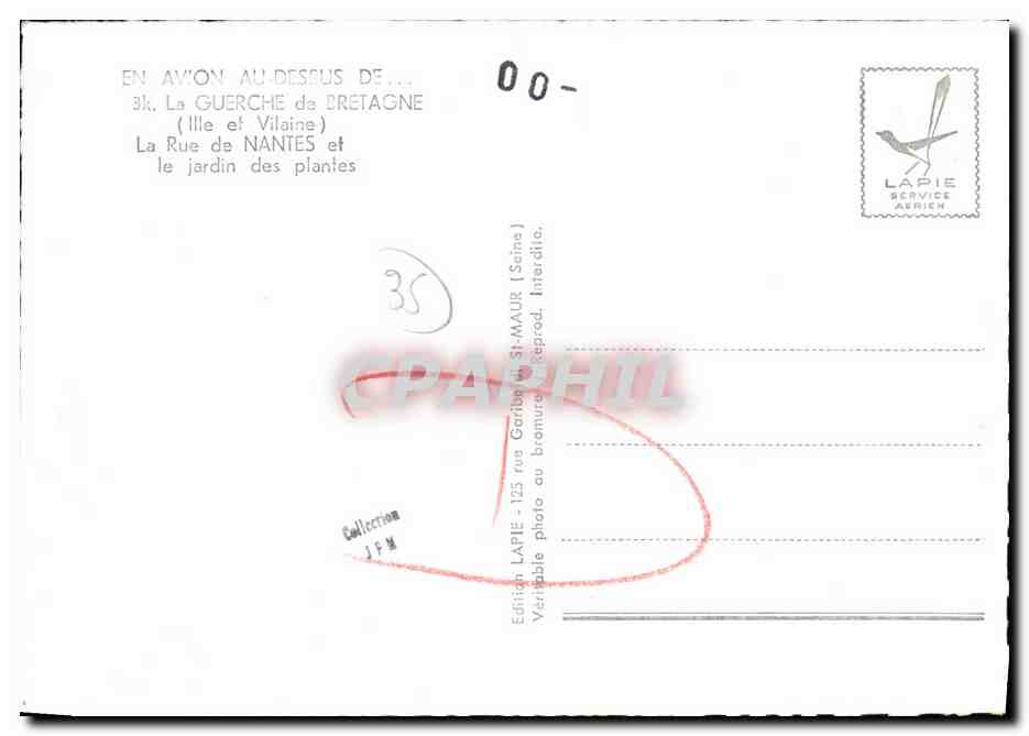 La Guerche-de-Bretagne — vue aérienne — édition Lapie — Verso