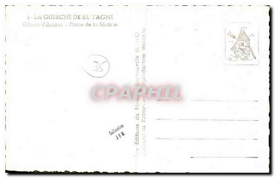 La Guerche-de-Bretagne — Place de la Mairie — Éditions du Mont-Sartourville — Verso
