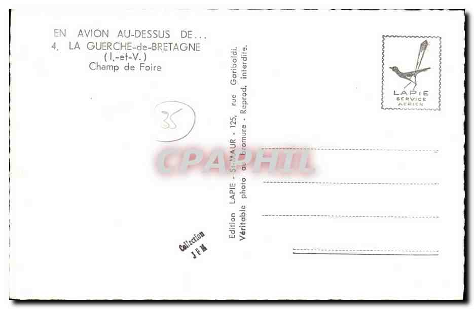 La Guerche-de-Bretagne — vue aérienne — Lapie Service Aérien — Verso