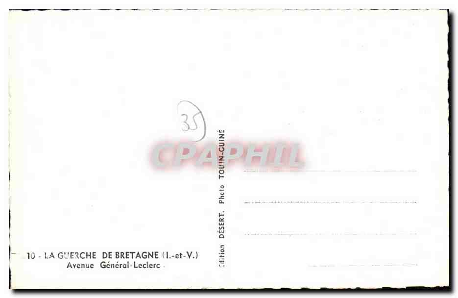 La Guerche-de-Bretagne — Avenue Général-Leclerc — Édition Désert — Verso