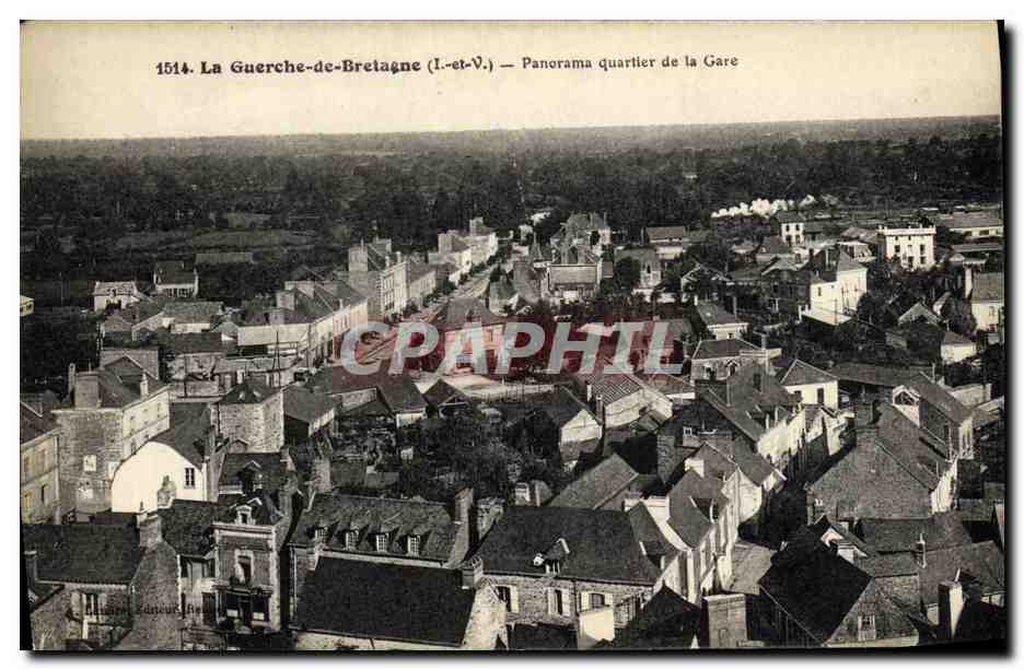 La Guerche-de-Bretagne (I.-et-V.) — Panorama quartier de la Gare — Éditeur : Maison Editeur (Brest)