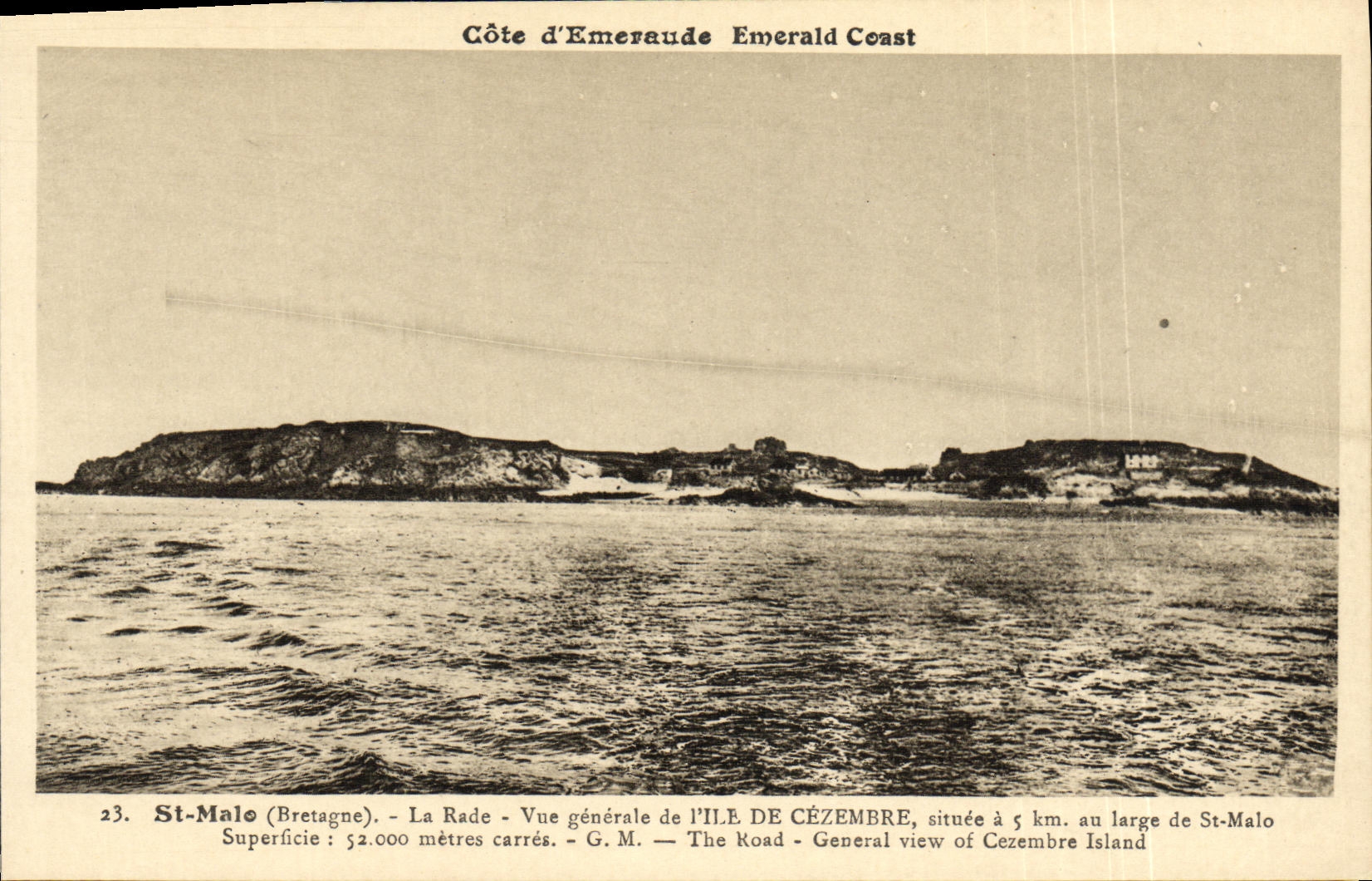 St-Malo (Bretaña) — La Rade — Vista general de la ISLA DE CÉZEMBRE — G. M.