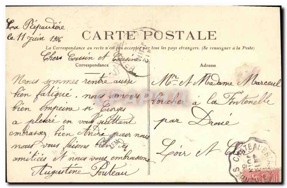 CPA Janze Chateau de la Jaroussaye La vieille tour — Verso