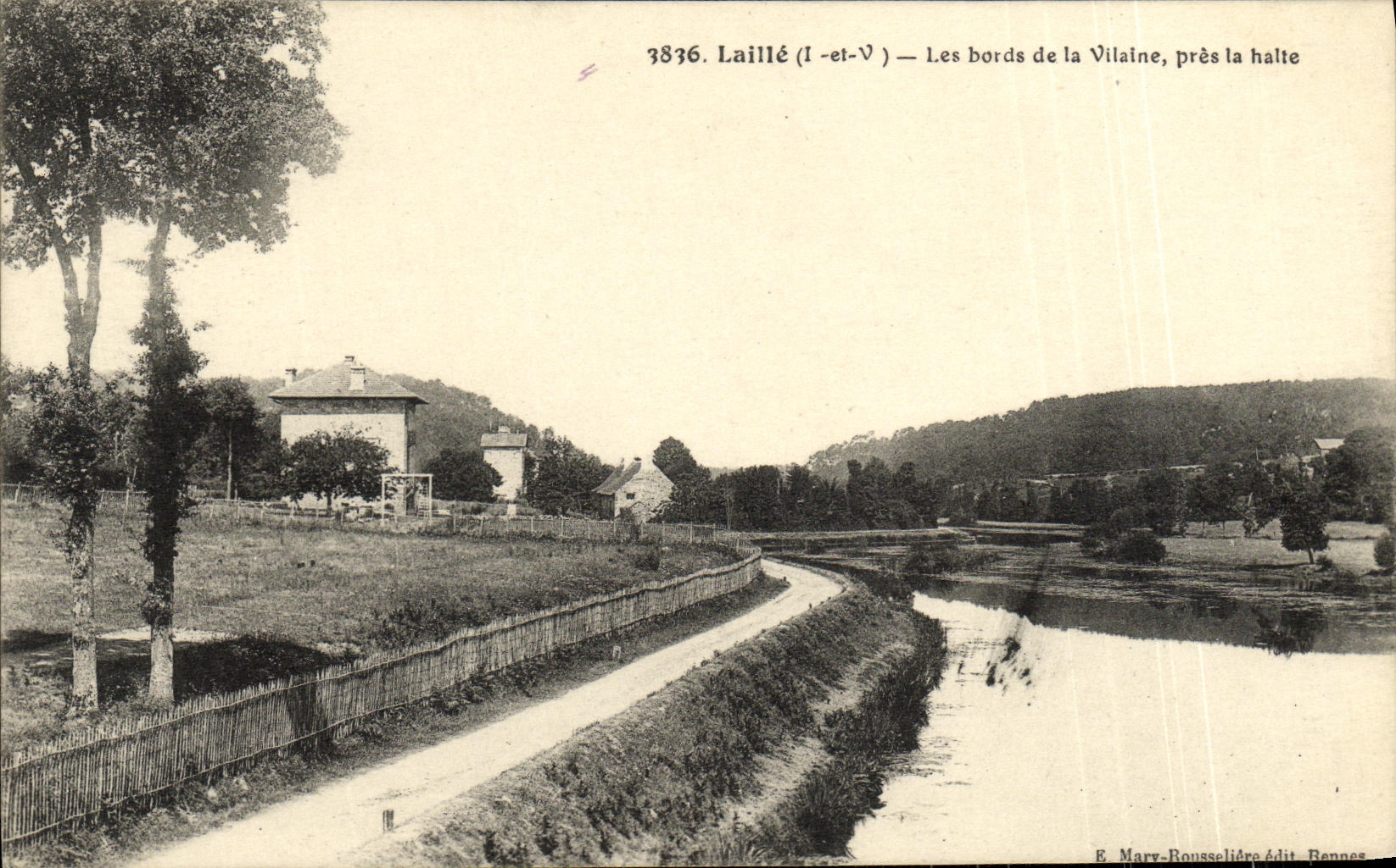 Laillé (Il-et-Vilaine) — Les bords de la Vilaine, près la halte — E. Mary-Roussellière édit. Rennes