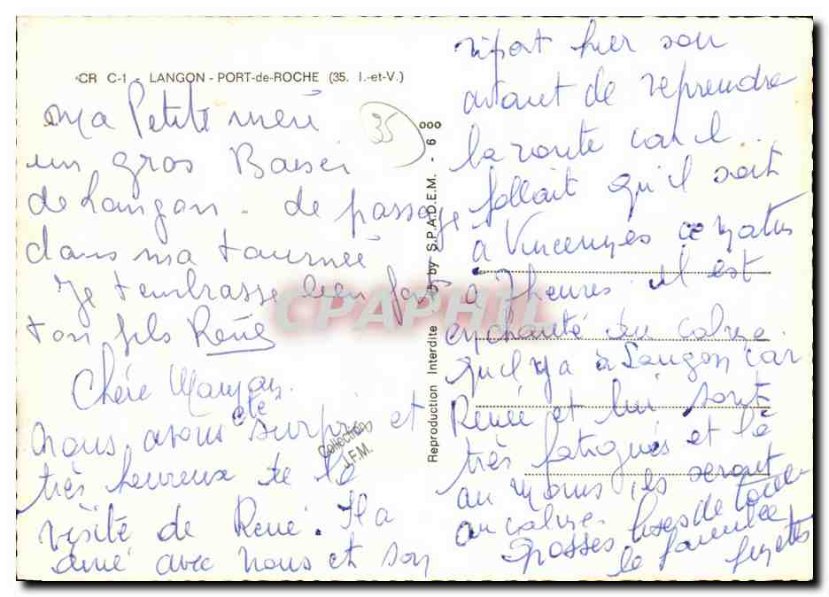 Langon — Der Viadukt, die Kirche, die Damen von Langon, das Hotel Hameline — S.P.A.D.E.M. n°35 — Rückseite