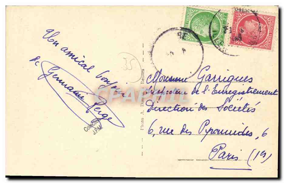 CPA Liffre Un Coin de L Etang de Serigne — Achterkant