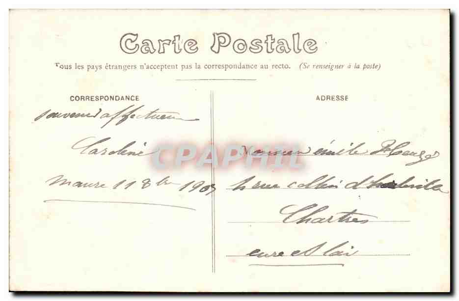 Maure-de-Bretagne (Il-et-V.) — Perspective de la Rue de Paris — E. Mary-Rousselière, Rennes — Reverso