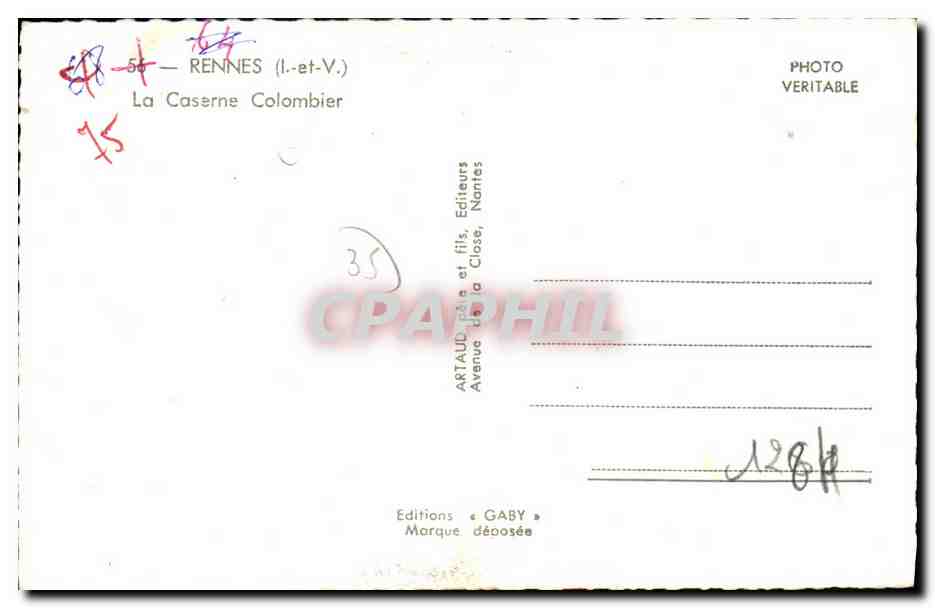La Caserne Colombier — Rennes (Ille-et-Vilaine) — Éditions Gaby — Verso