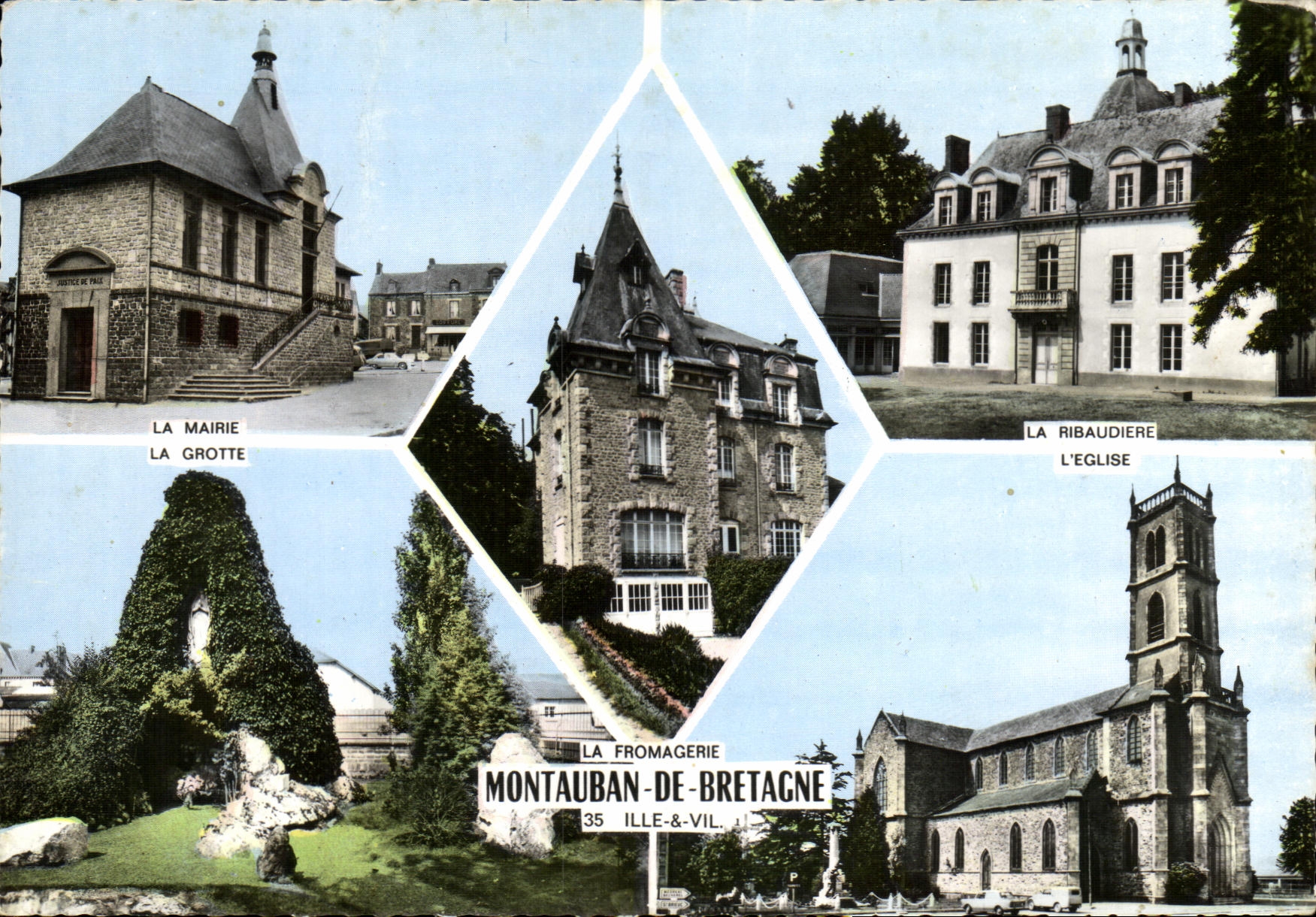 Montauban-de-Bretagne — vue panoramique des principaux lieux — Imprimeur Combier