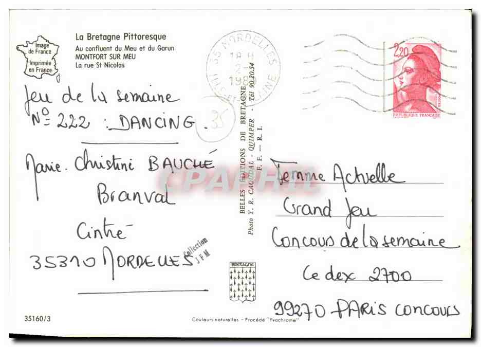 Montfort-sur-Meu — rue Saint-Nicolas — Éditions de Bretagne — Verso