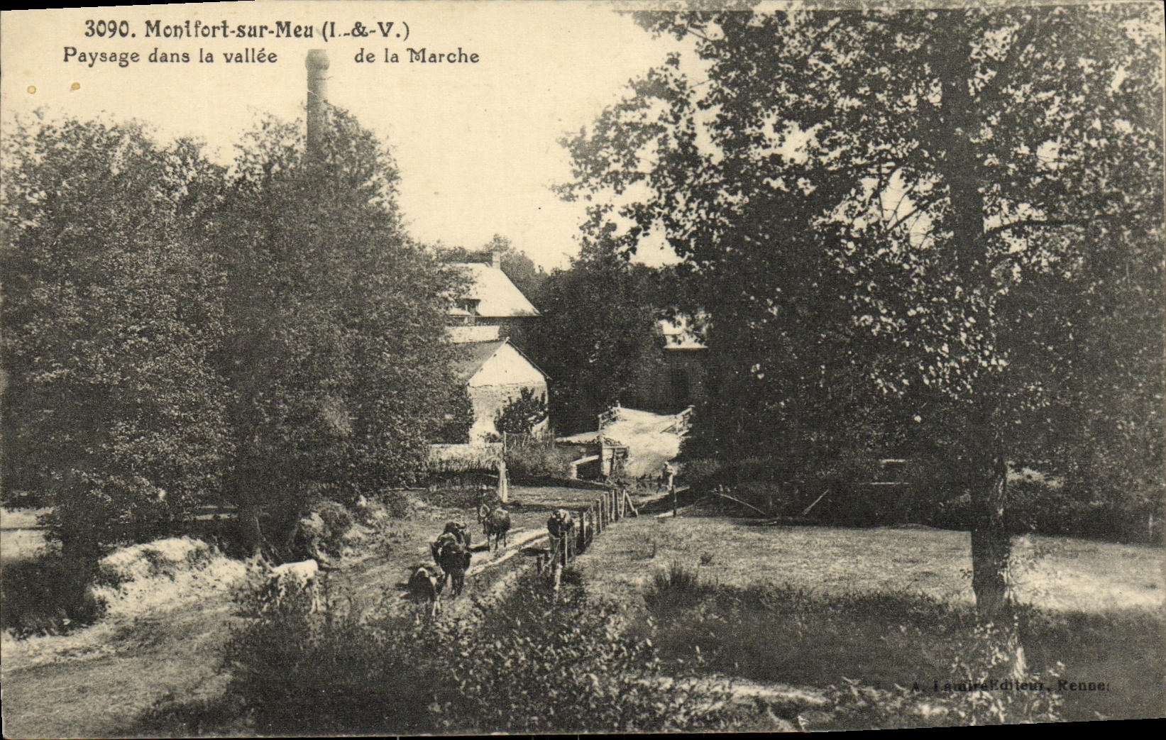 Monifort-sur-Meu (Ille-et-Vilaine) — Paysage dans la vallée de la Marche — A. Launay-Edileu, Rennes