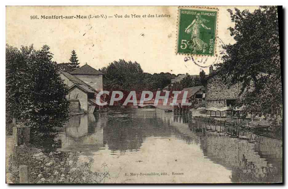 Montfort-sur-Meu (L.-et-V.) — Vue du Meu et des Lavoires — E. Mary-Houssellière, édit., Rennes
