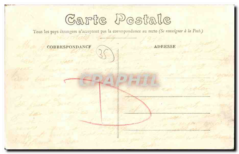 CPA Montreuil Sur Ille L Eglise et la Place — Rückseite