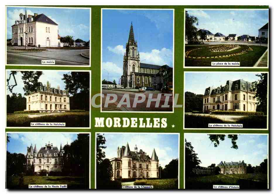 Mordelles — Ansicht des Rathauses, Kirche, Platz und Schlösser — Éditions Pierre Artaud & Cie