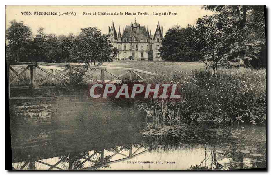 Mordelles (L.-et-V.) — Park und Schloss der Haute Forêt — Der kleine Brücke — E. Mary-Roussellière, Verlag Rennes