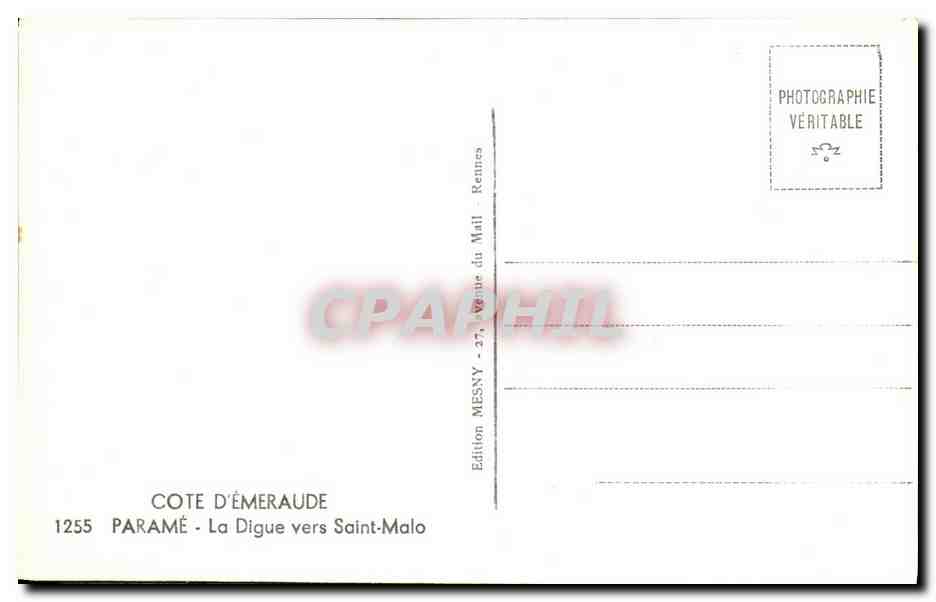 CPM Parame La digue vers Saint Malo — Rückseite