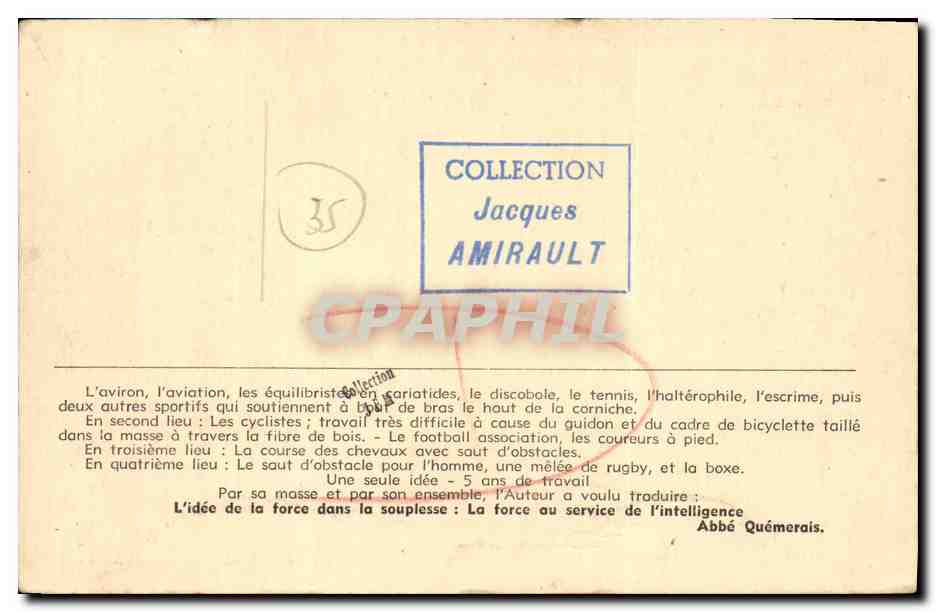 CPA Apotheose des sport Bibliotheque monumentale Parame — Rückseite
