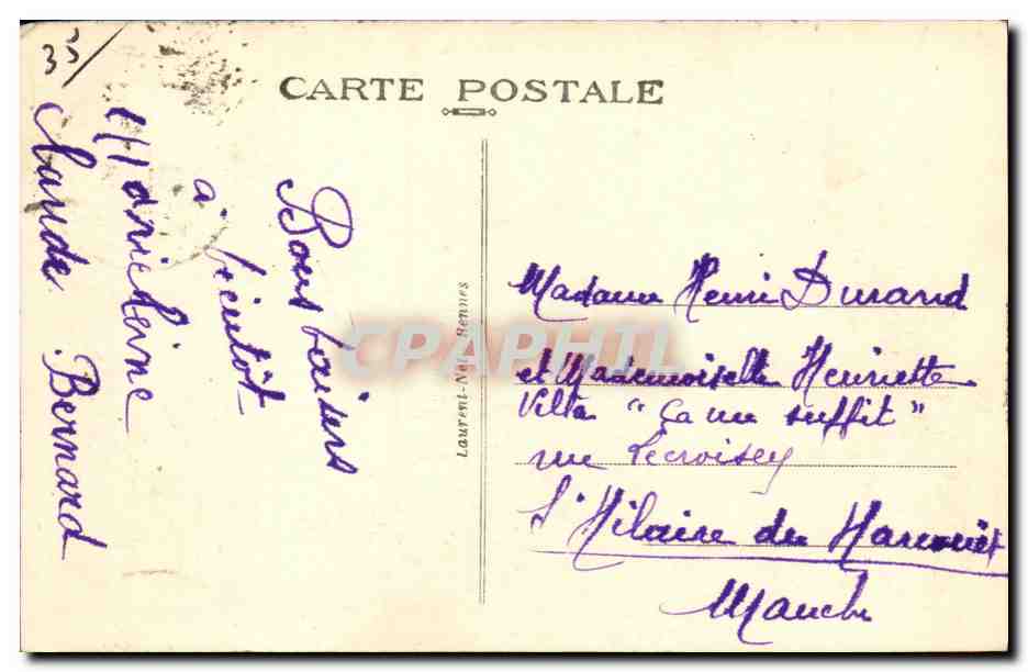CPA Parame Plage de la Hoguette Le Casino — Rückseite