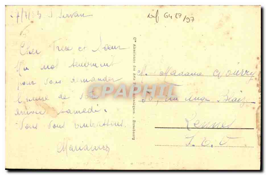 Paramé — La Tour du Bonheur et Vue vers Rochebonne — Éditeur non identifié, n° 29 — Verso