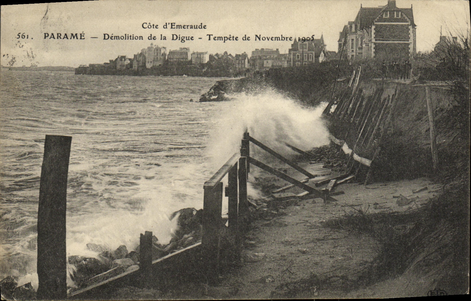 Paramé — Démolition de la Digue — Côte d’Emeraude — Tempête de Novembre 1905