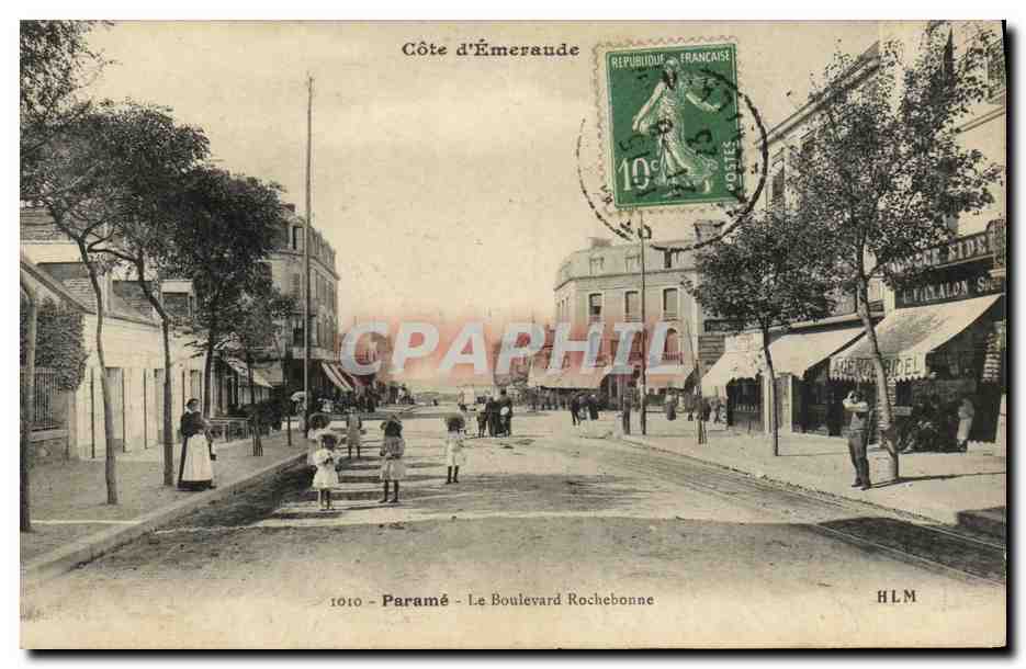 Tarjeta postal antigua Parame Le Boulevard Rochebonne Enfants