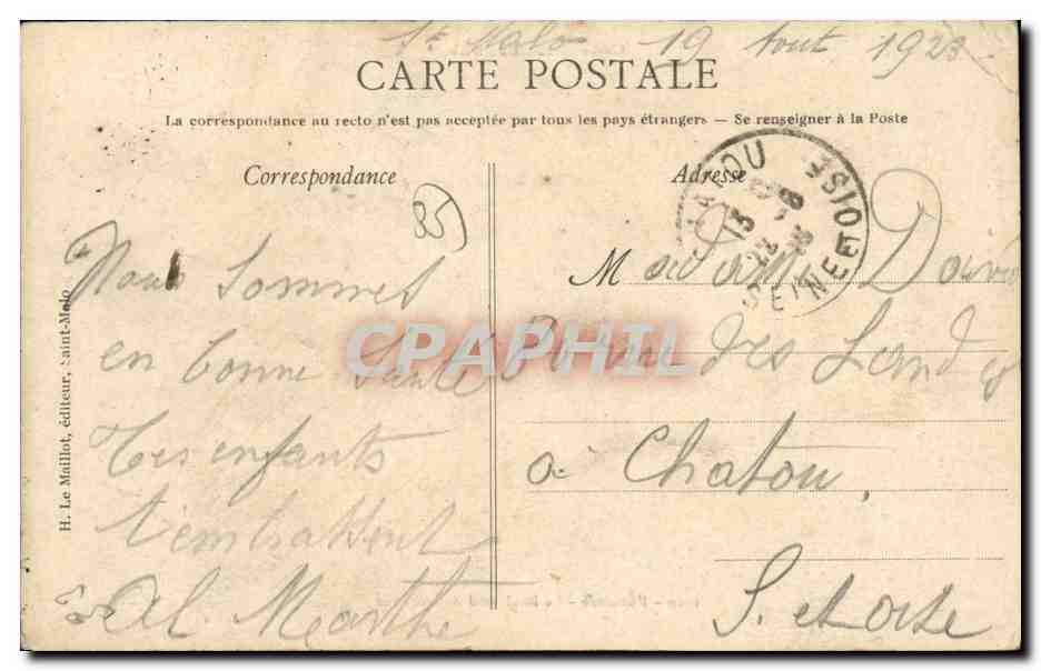 Tarjeta postal antigua Parame Le Boulevard Rochebonne Enfants — Reverso