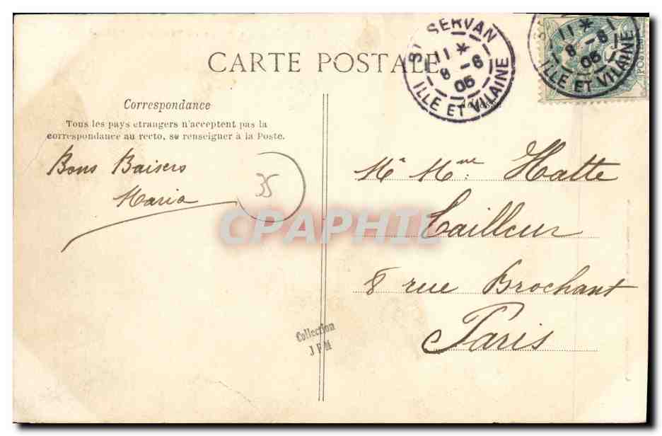 CPA Parame La Plage et Pointe de Rochebonne — Rückseite